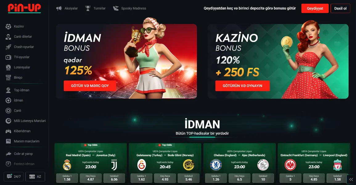Pinup bonusları və kampaniyaları